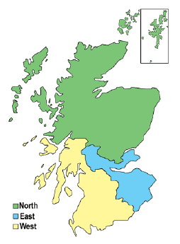 Map showing each SFIU area
