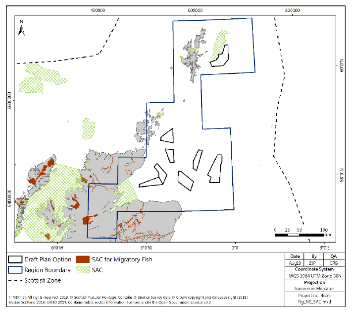 Figure 215 North East region: marine and coastal SAC sites