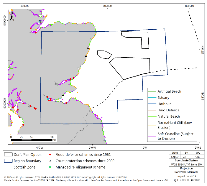 Figure 246 East region: coastal and flood protection schemes