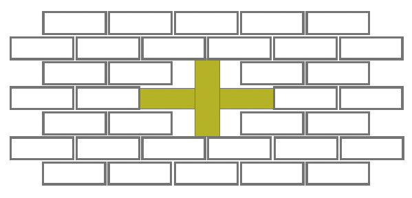 Figure showing close up elevation view with brickwork removed to inspect vertical and horizontal cavity barriers or fire barriers 