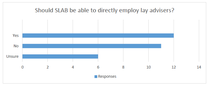 Should SLAB be able to directly employ lay advisers?