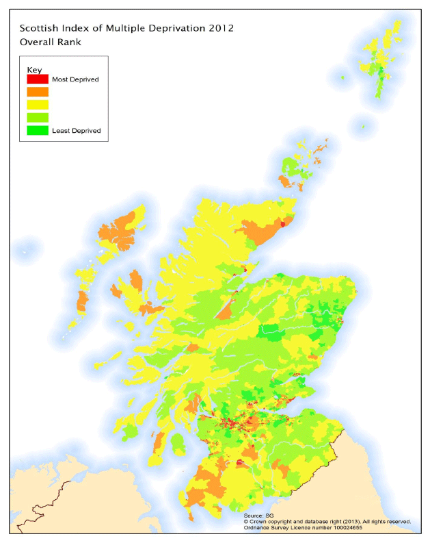 Figure 8. Scottish Index of Multiple Deprivation 2012: Overall Rank