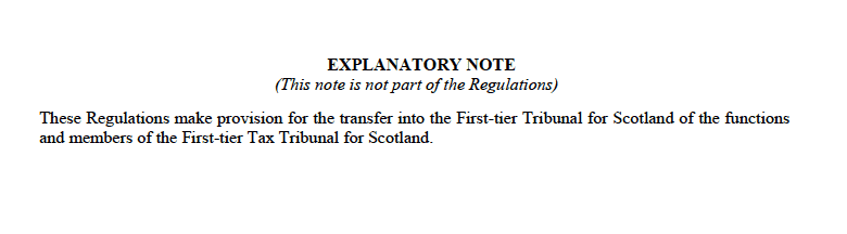 Draft Regulations Transferring The Functions And Members Of The First-Tier Tax Tribunal To The First-Tier Tribunal For Scotland