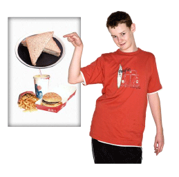 Person pointing at food