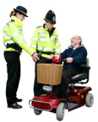 police chatting to disabled person