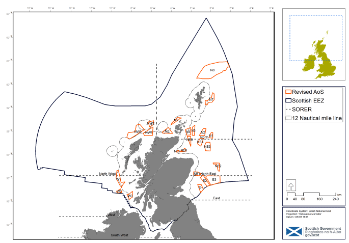 Figure 3: Areas of Search for future Offshore Wind Development