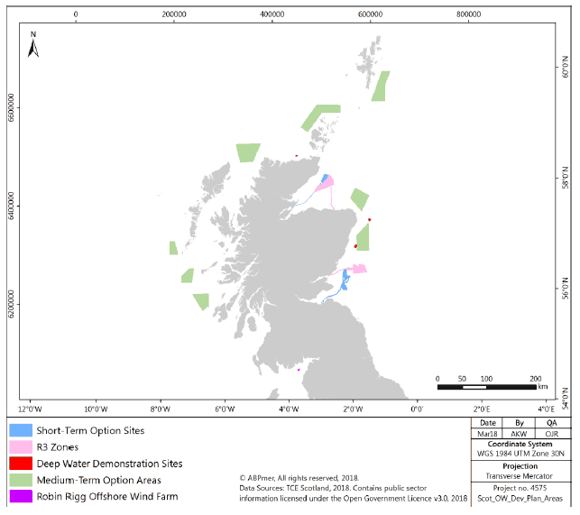 Figure 4 Current and planned offshore wind development in Scottish waters
