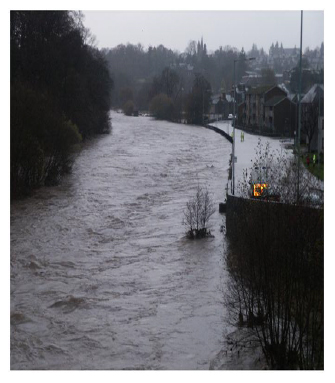 Flooding on the River South Esk and River Street, Brechin
