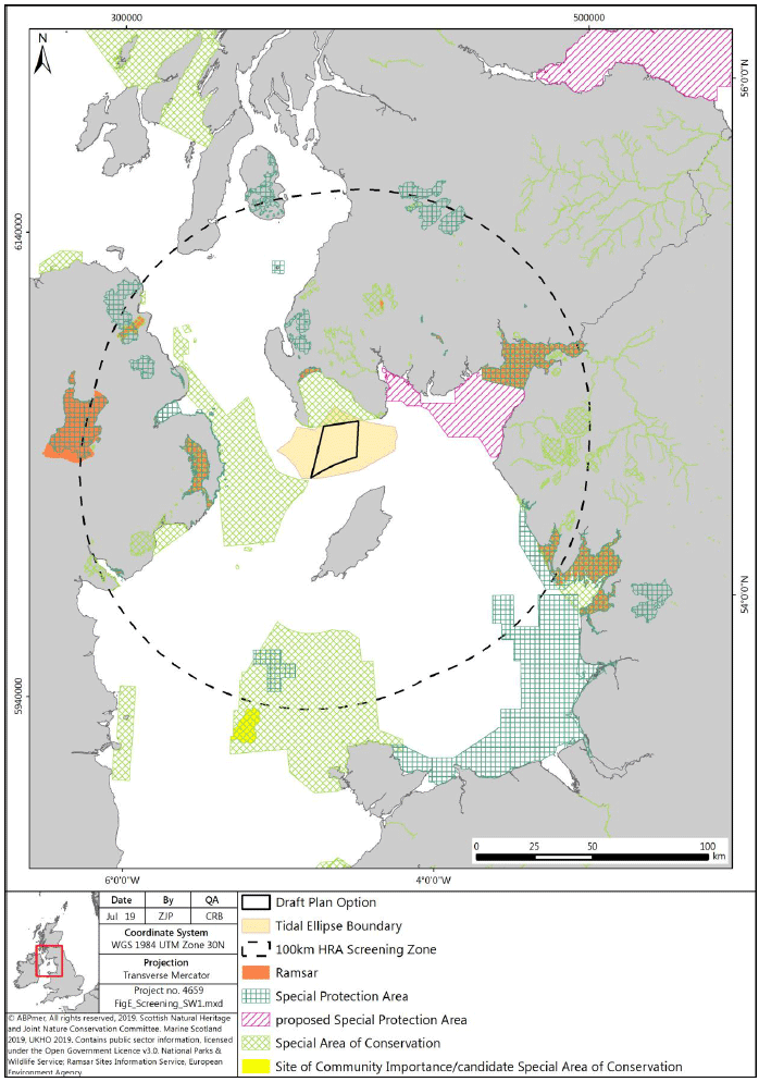Figure E1. SW1: European/Ramsar sites screened in for potential LSE
