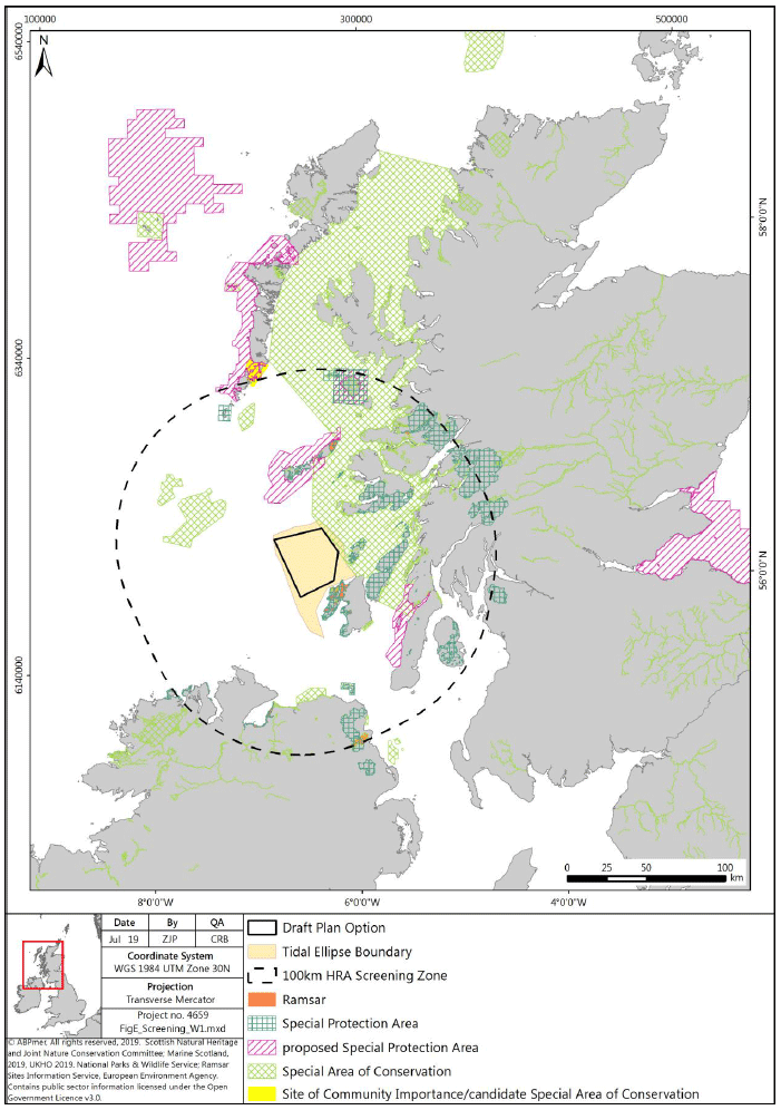 Figure E2. W1: European/Ramsar sites screened in for potential LSE
