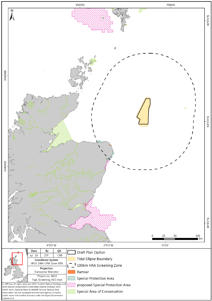 Figure E13. NE7: European/Ramsar sites screened in for potential LSE