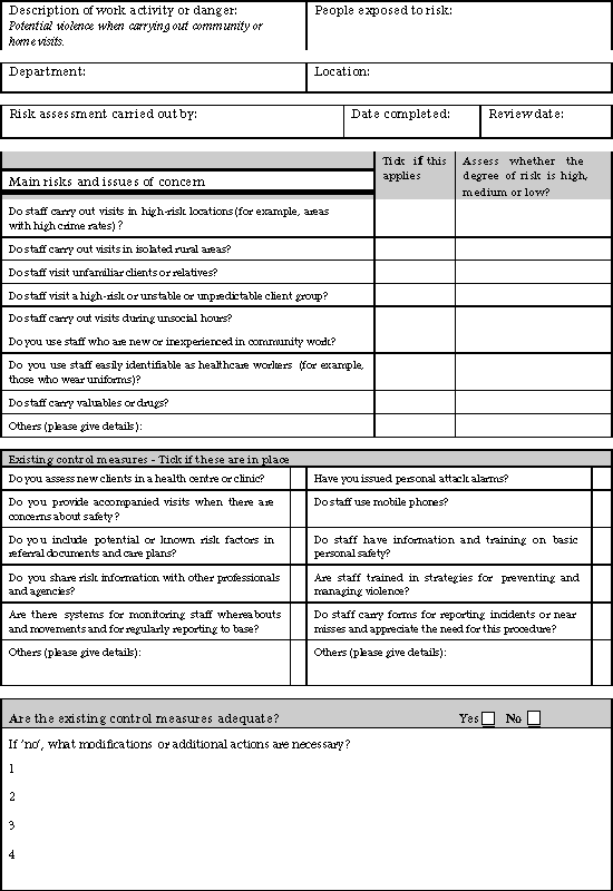 assessment form