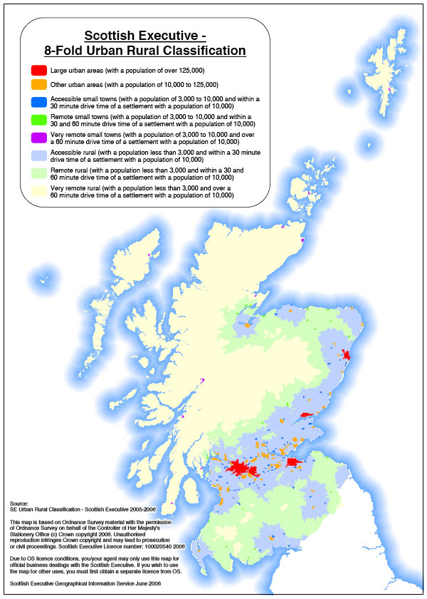 Figure 2. Scottish Executive 8-fold Urban Rural Classification