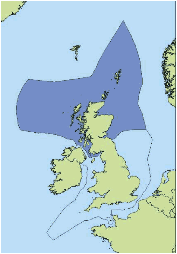 Figure A1.1: UK Continental Shelf and Scottish boundary
