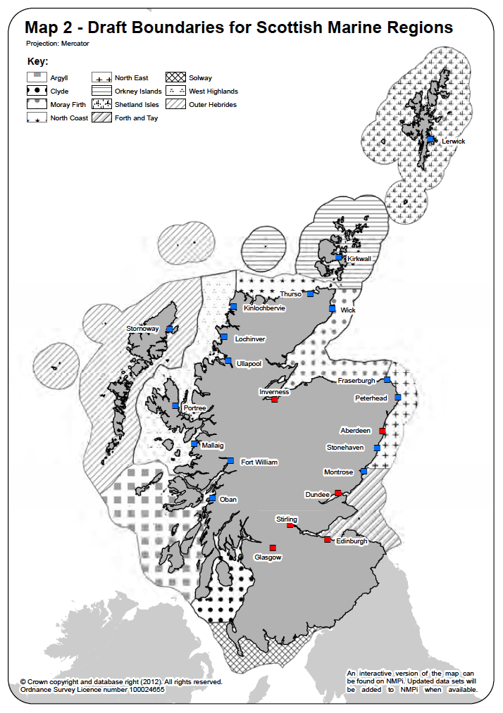 Map 2 - Draft Boundaries for Scottish Marine Regions