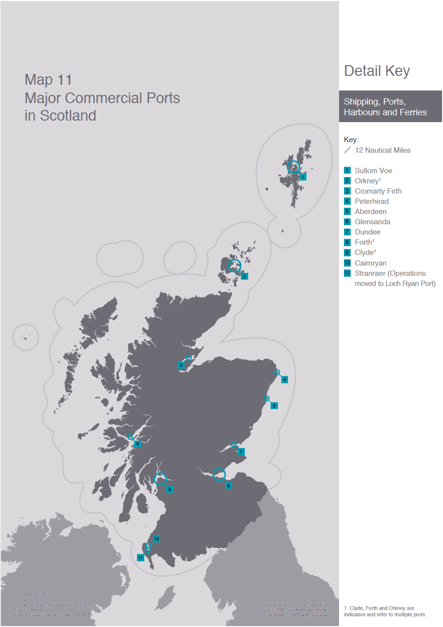 Map 11 Major Commercial Ports in Scotland