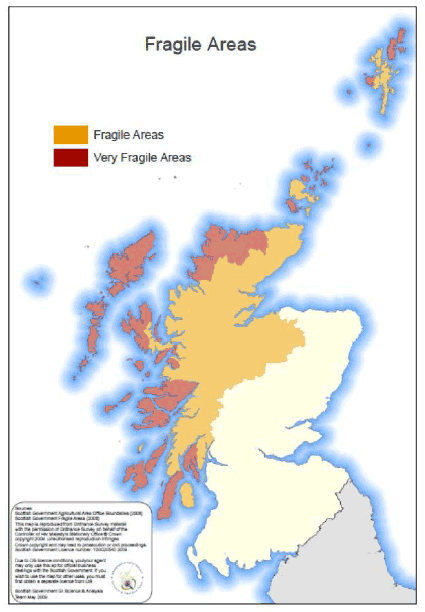 Figure B1.3.2: Highlands and Islands Enterprise Fragile Areas