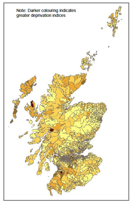 Figure B1.3.3: Areas in Scotland ranked according to Health Domain