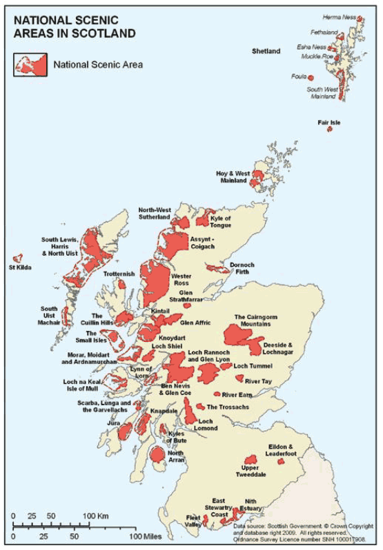 Figure B1.8.1: National Scenic Areas of Scotland