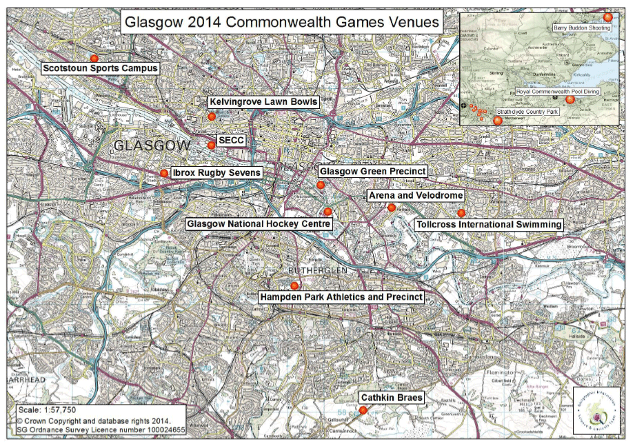 Figure 3.2 : Glasgow 2014 Commonwealth Games Venues
