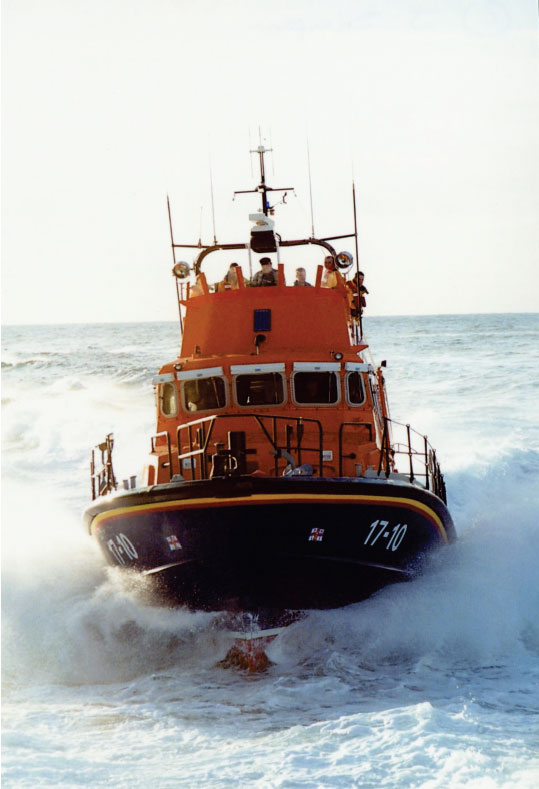 Crew of the Lerwick Lifeboat on service