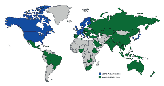 Figure 25: Countries which are members of the ETSAP modelling community or have used TIMES models