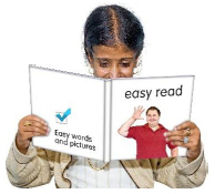 person reading an easy read document