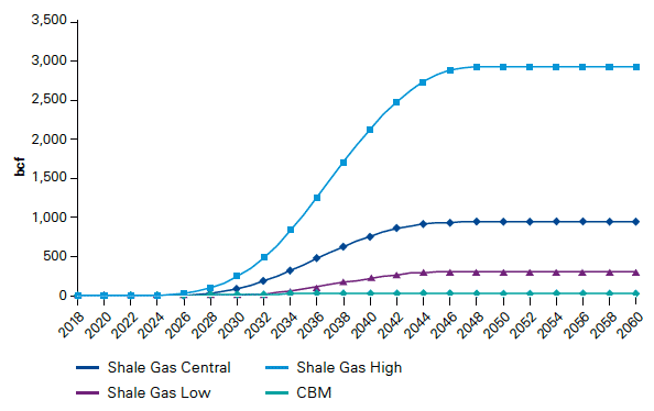 Figure 1.1 Shale gas total cumulative output.