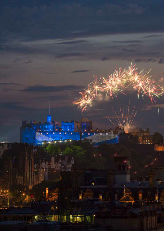 The Royal Edinburgh Military Tattoo fireworks display over Edinburgh Castle