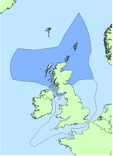 Figure 4.1 UK Continental Shelf and Scottish Boundary