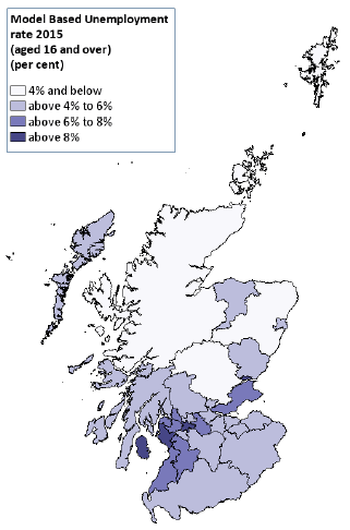 Model Based Unemployment rate 2015 (aged 16 and over)