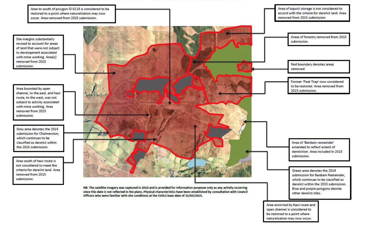 Figure 1: Chalmerston Former open cast coal site - 2015 SVDLS Submission: Areas Removed