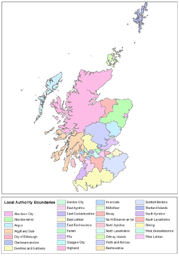 Figure 9 Scottish local authority boundaries