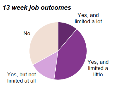 Figure 5: Long-term health conditions and extent of limitation, FSS participants achieving 13 week job outcomes, up to 29 March 2019