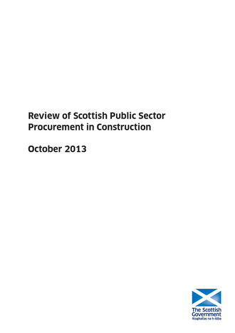 Review of Scottish public sector procurement in construction - gov.scot