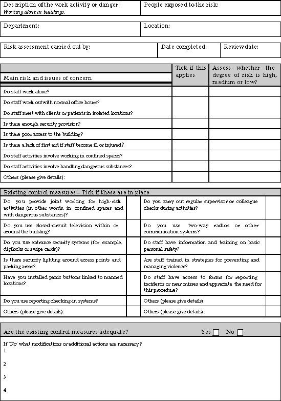 assessment form