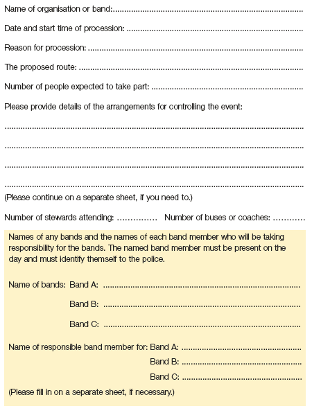 image of Notice of proposal to hold a public procession