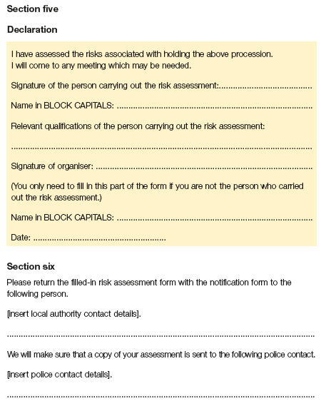image of Risk assessment form