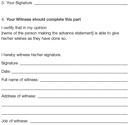 Advance statement Form