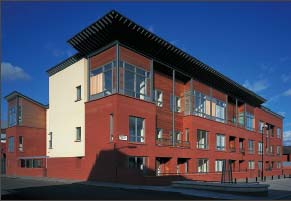 A reinterpretation of Glasgow's tenement tradition. The on-street housing is overlooked by the residents