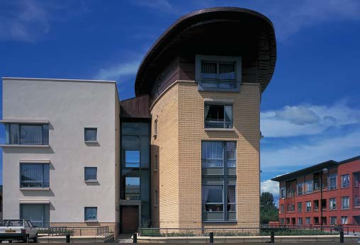 One of the area's few landmark buildings