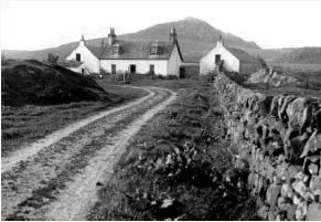 New and old buildings in the Gigha landscape