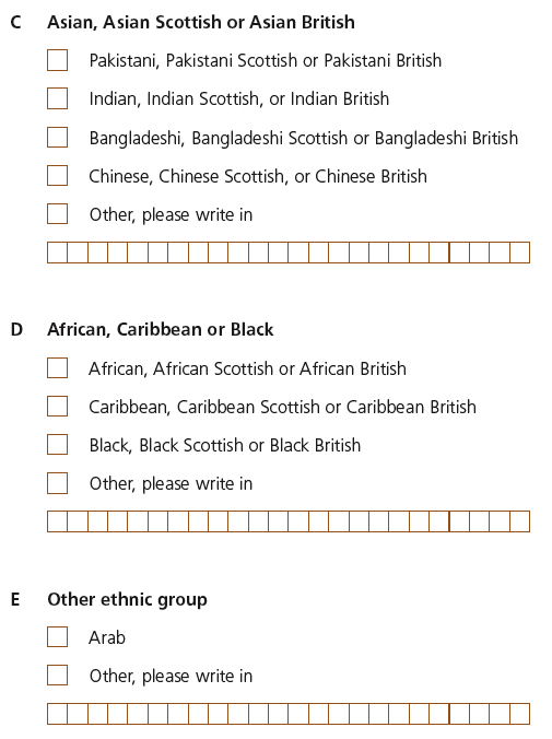 PROPOSED ETHNICITY CATEGORIES FOR THE 2011 CENSUS