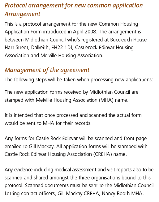 MIDLOTHIAN COUNCIL'S JOINT PROTOCOL ARRANGEMENT 