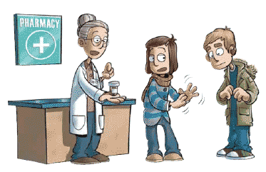 at the pharmacy