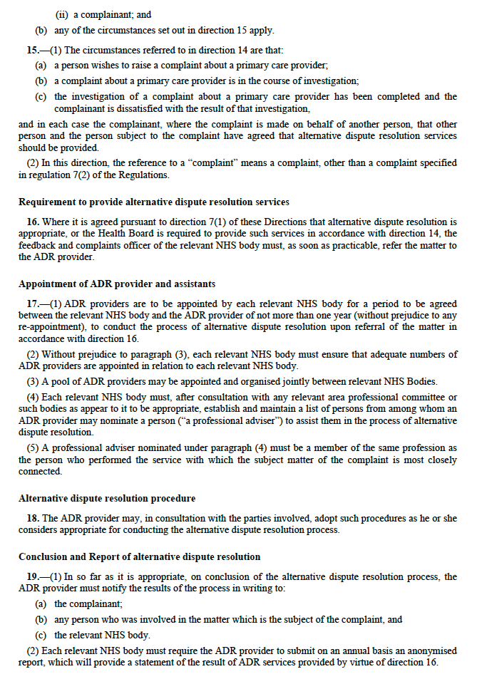 Directions: National Health Service: The Patient Rights (Feedback, Comments, Concerns and Complaints)(Scotland) Directions 2012 Directions: National Health Service: The Patient Rights (Feedback, Comments, Concerns and Complaints)(Scotland) Directions 2012