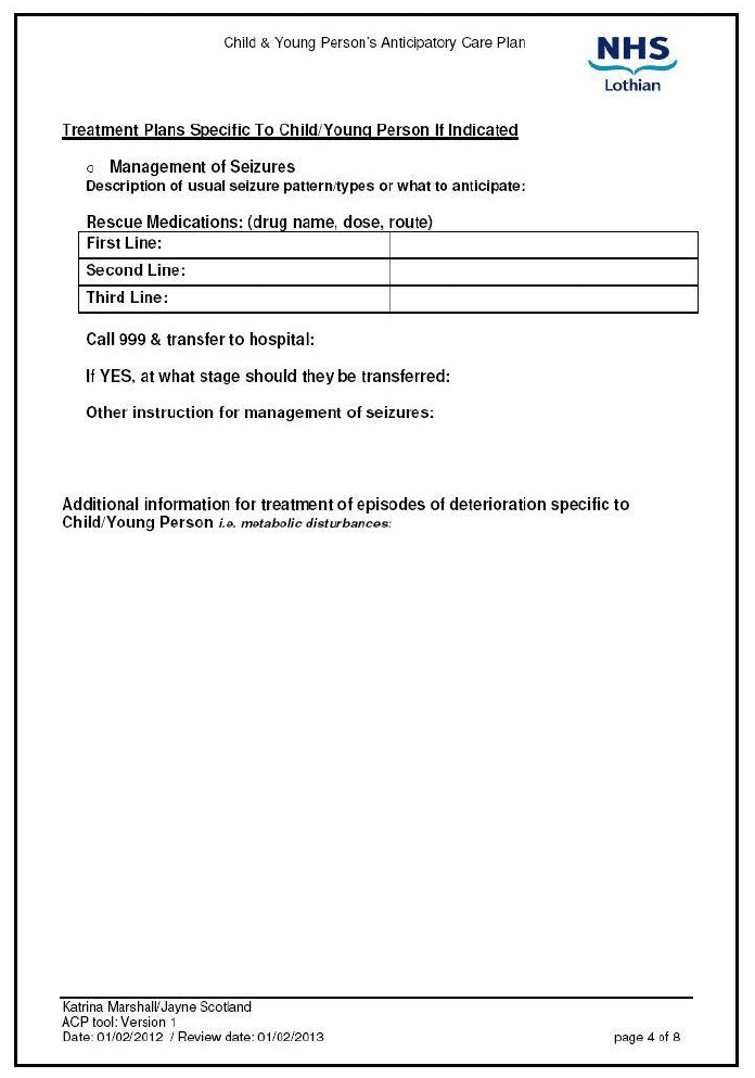 Lothian Advanced Care Plan Lothian Advanced Care Plan
