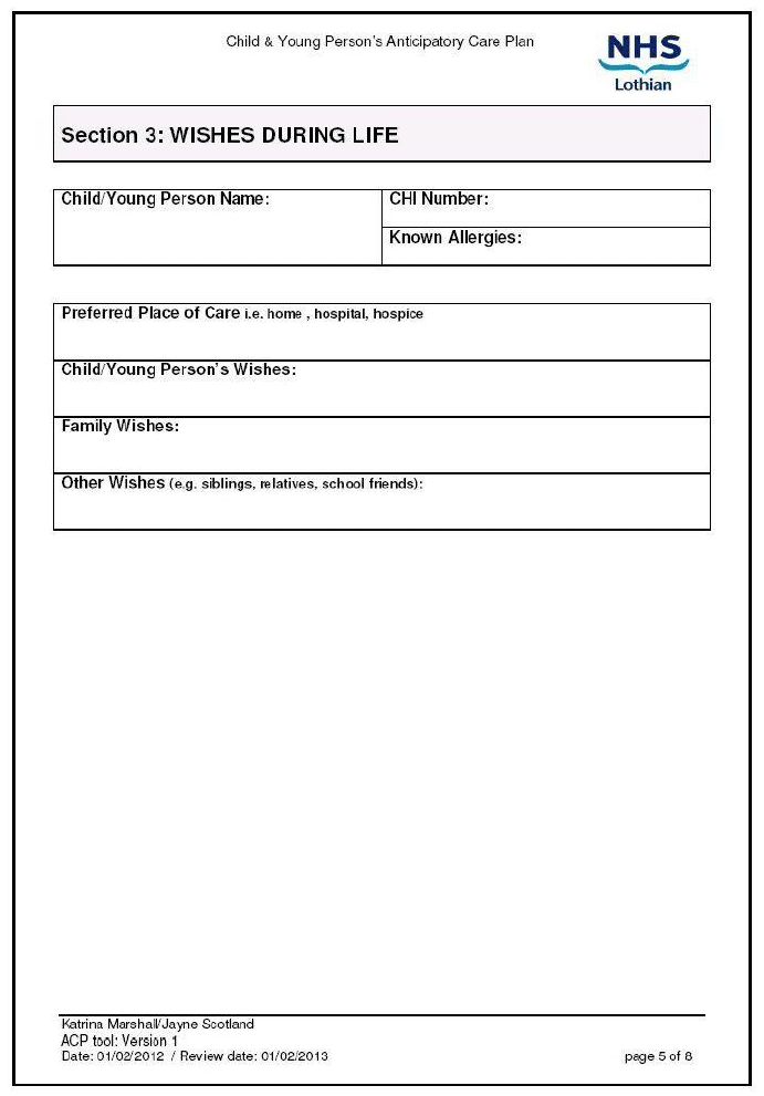 Lothian Advanced Care Plan Lothian Advanced Care Plan
