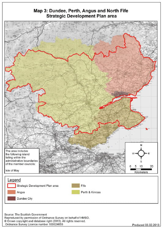 Map 3 Dundee, Perth, Angus and North Fife Strategic Development Plan Area