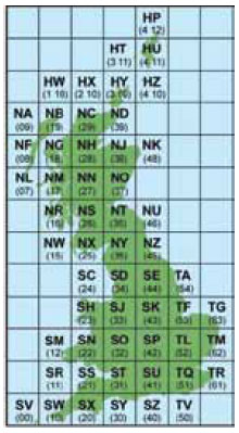 Fig. B4.1 The OS National Grid